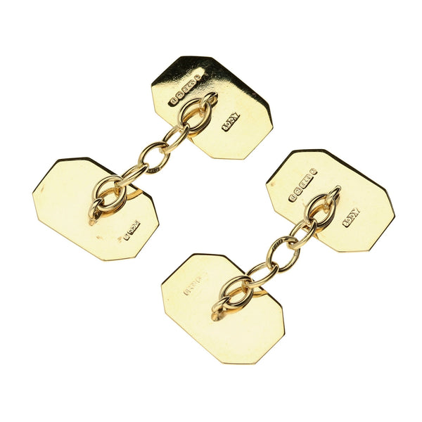 9ct Yellow Gold Rectangular Cufflinks - 3.3g