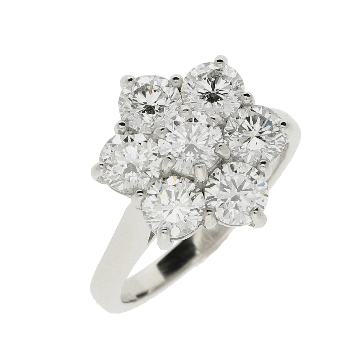 Platinum Diamond Cluster Ring - 2.92ct