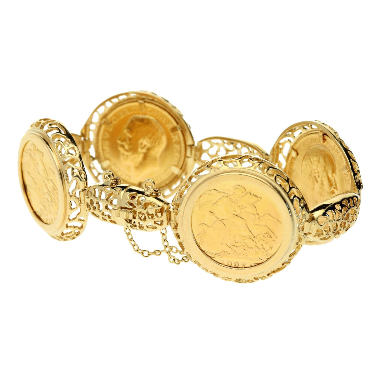Gold Full Sovereign Bracelet - 54.4g