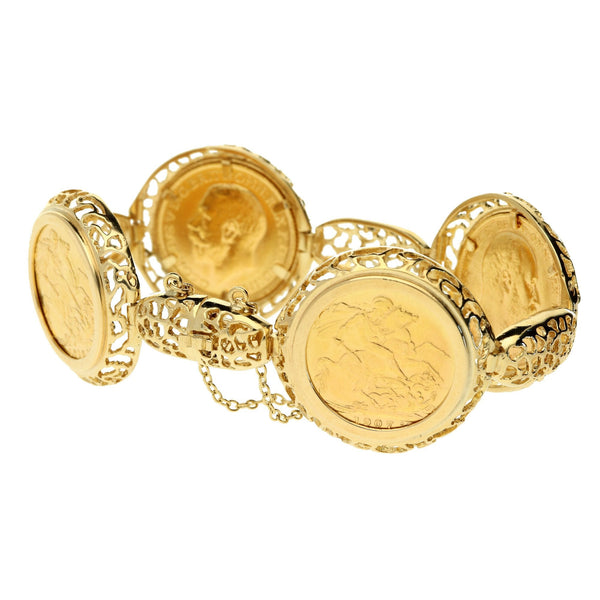 Gold Full Sovereign Bracelet - 54.4g