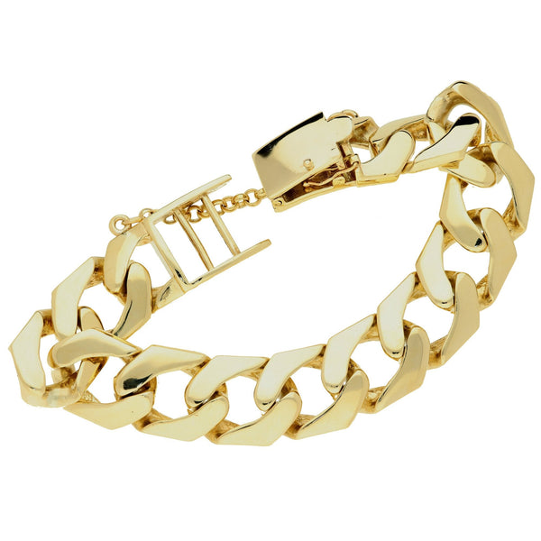 Very Heavy 9ct Gold Curb Bracelet - 180.6g