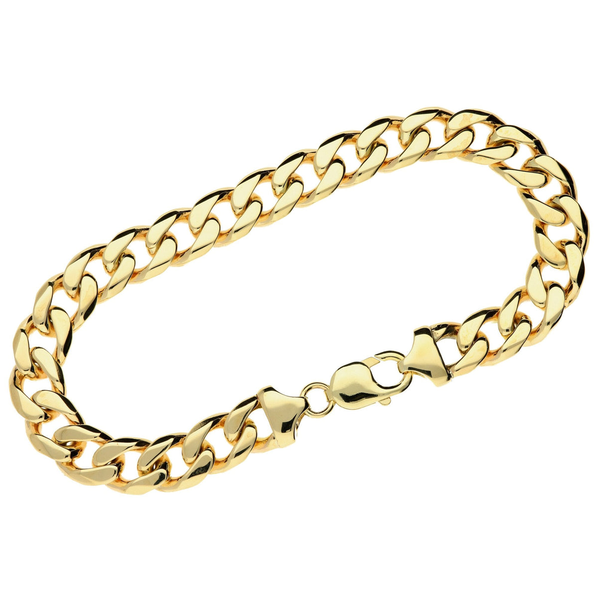 9ct Yellow Gold 11 Inch Long Curb Bracelet - 69.4g