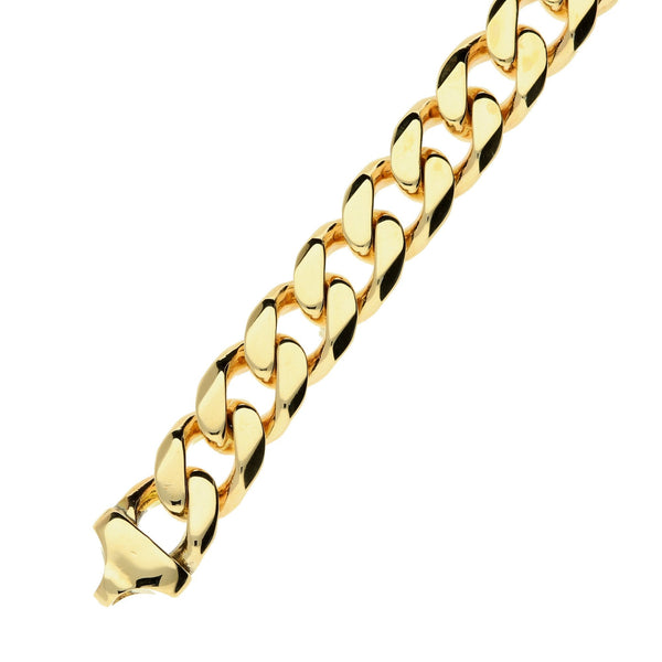 9ct Yellow Gold 11 Inch Long Curb Bracelet - 69.4g