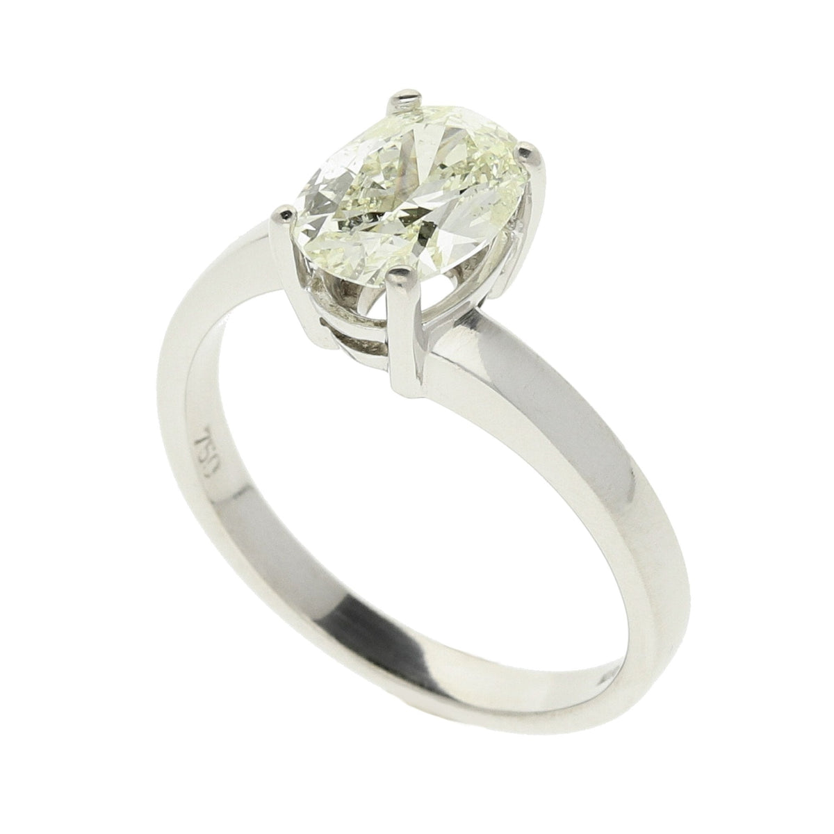 18ct White Gold Oval Diamond Engagement Ring - 1.20ct