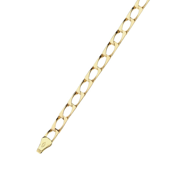 9ct Yellow Gold Square Curb Bracelet - 7.5 inch - 3.9g