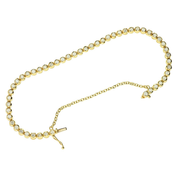 18ct Yellow Gold  7'' Tennis Bracelet - 2.04ct