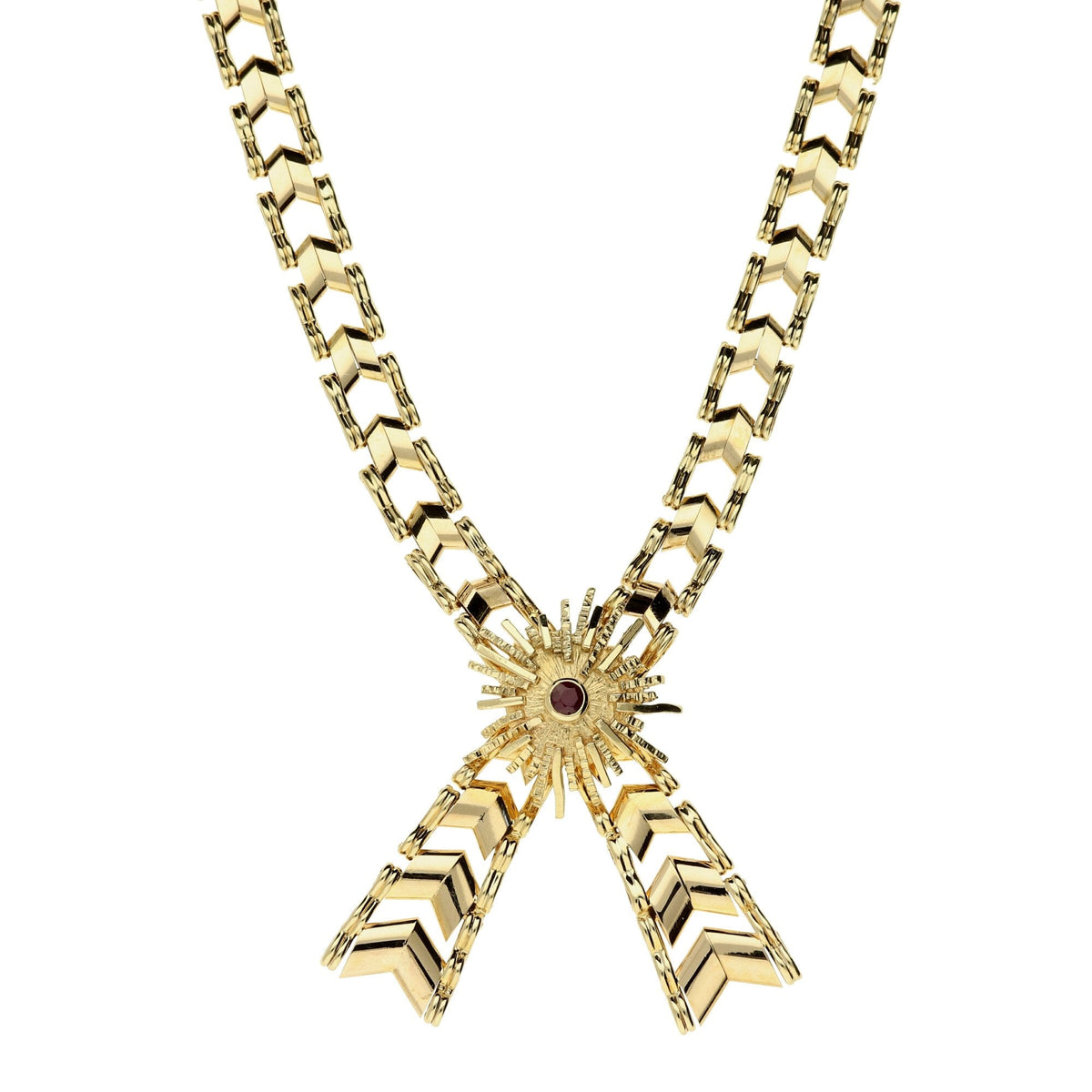 9ct Yellow Gold Fancy Ribbon Necklet - 23.0g