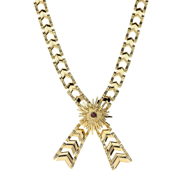 9ct Yellow Gold Fancy Ribbon Necklet - 23.0g