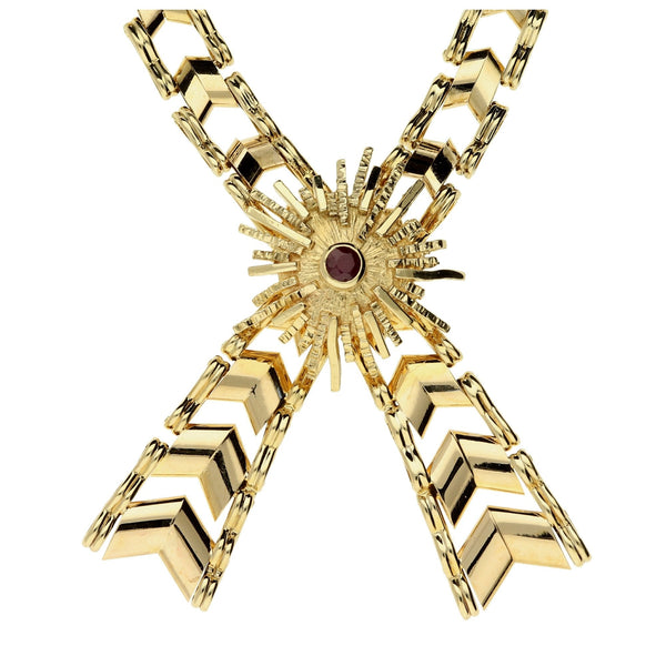 9ct Yellow Gold Fancy Ribbon Necklet - 23.0g