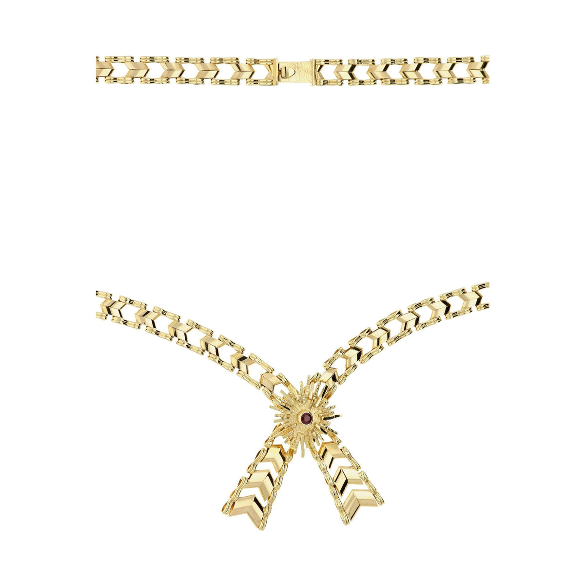 9ct Yellow Gold Fancy Ribbon Necklet - 23.0g
