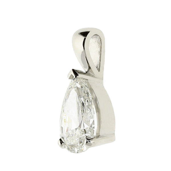 Platinum Pear Cut Diamond Pendant - 0.78ct