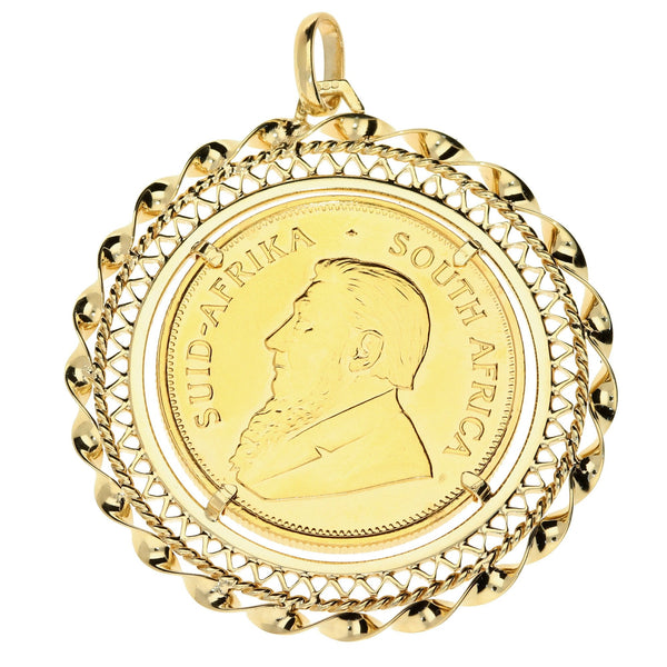 1974 Fancy 1oz Krugerrand Pendant - 41.6g
