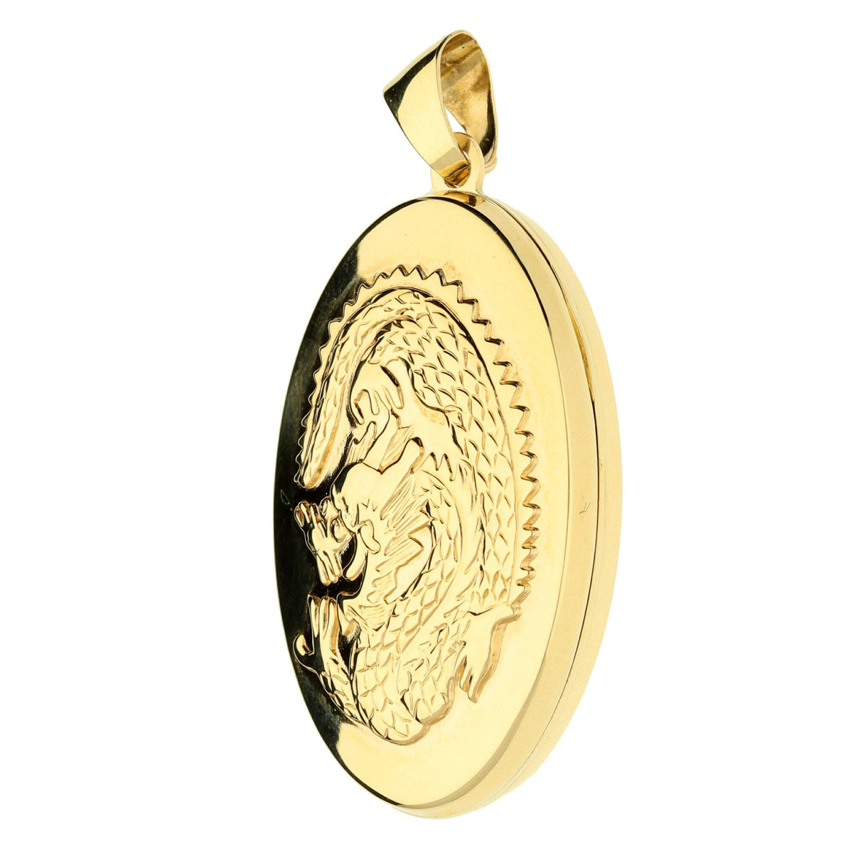 9ct Yellow Gold Lucky Dragon Locket - 4.6g