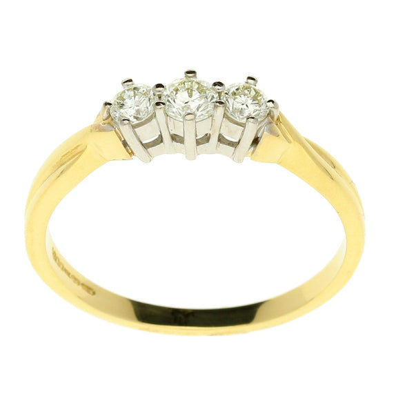 18ct Yellow Gold Trilogy Ring - 0.42ct