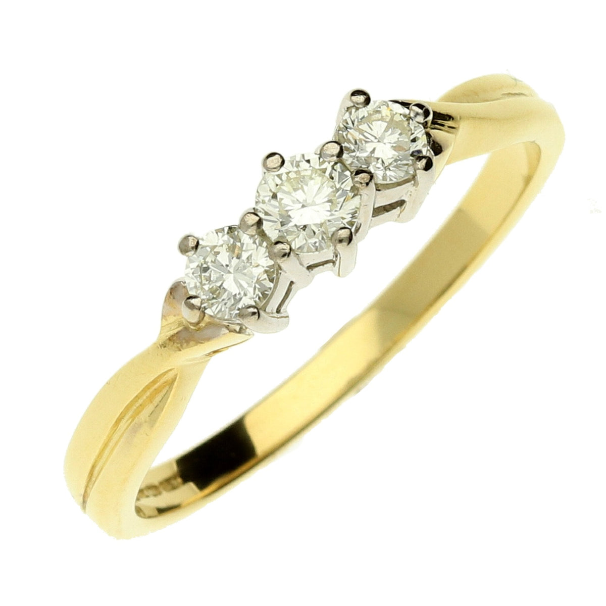 18ct Yellow Gold Trilogy Ring - 0.42ct