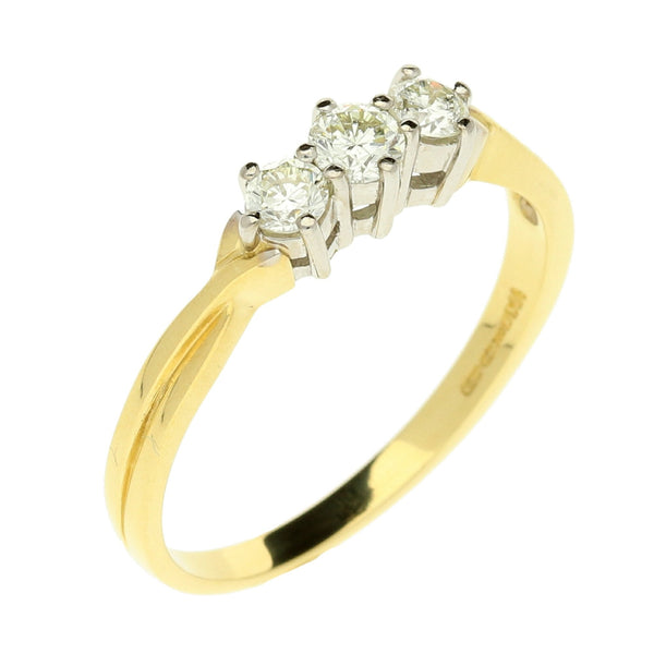 18ct Yellow Gold Trilogy Ring - 0.42ct