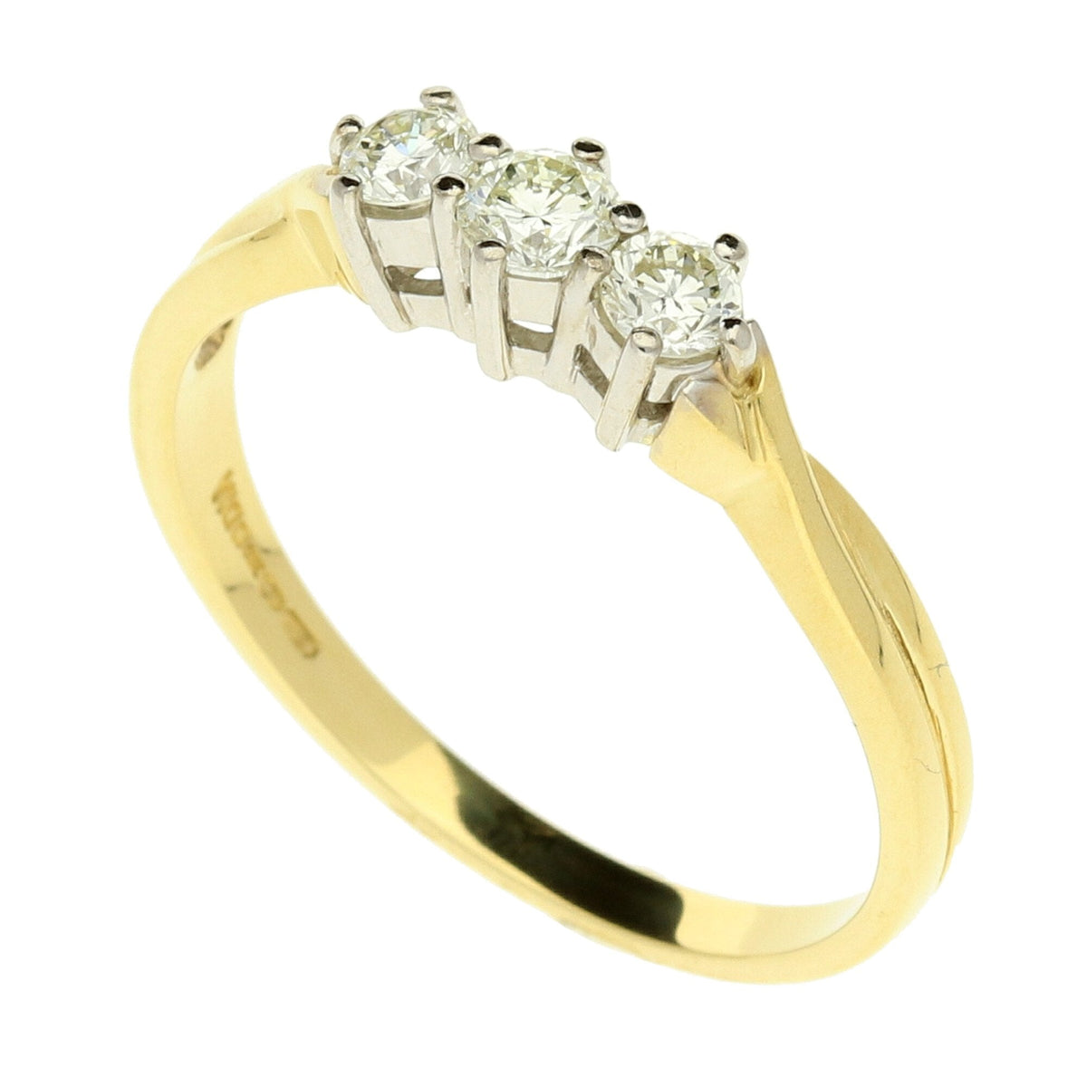 18ct Yellow Gold Trilogy Ring - 0.42ct