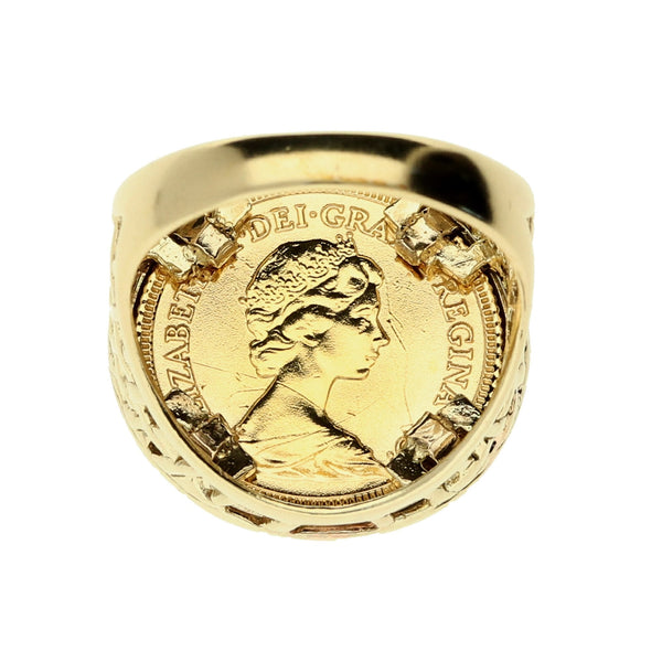1982 Queen Elizabeth II Half Sovereign Lattice Ring - 9.1g