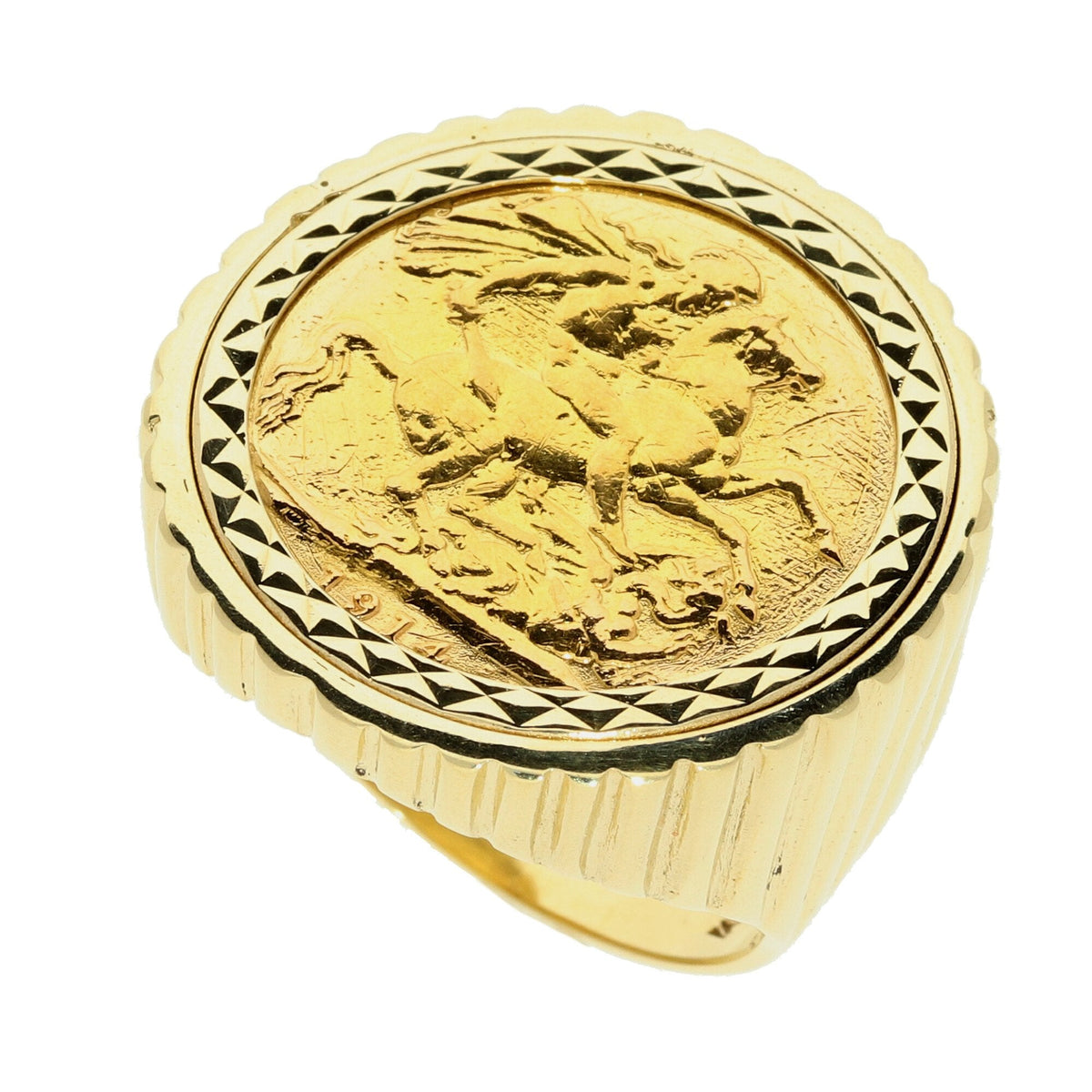 1914  King George V Full Sovereign Ring - 15.9g