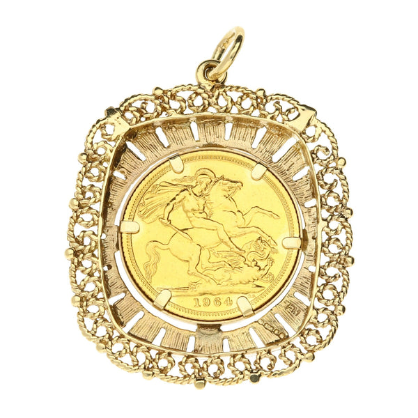 1964 Queen Elizabeth II Full Sovereign Pendant - 14.5g