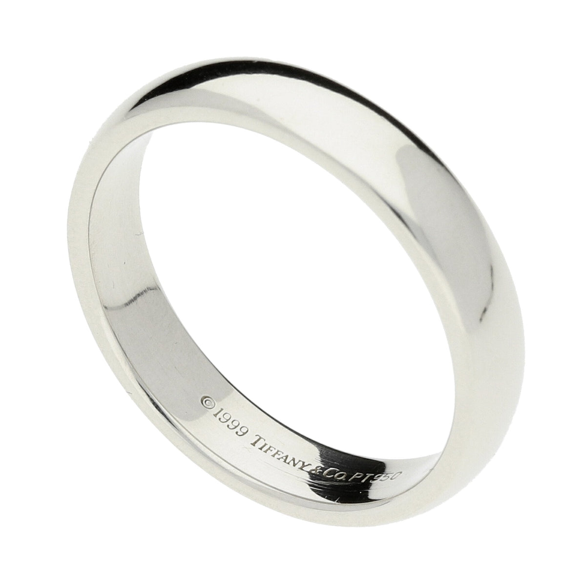 1999 Tiffany and Co 4mm Platinum Wedding Band - Size R - 9.4g