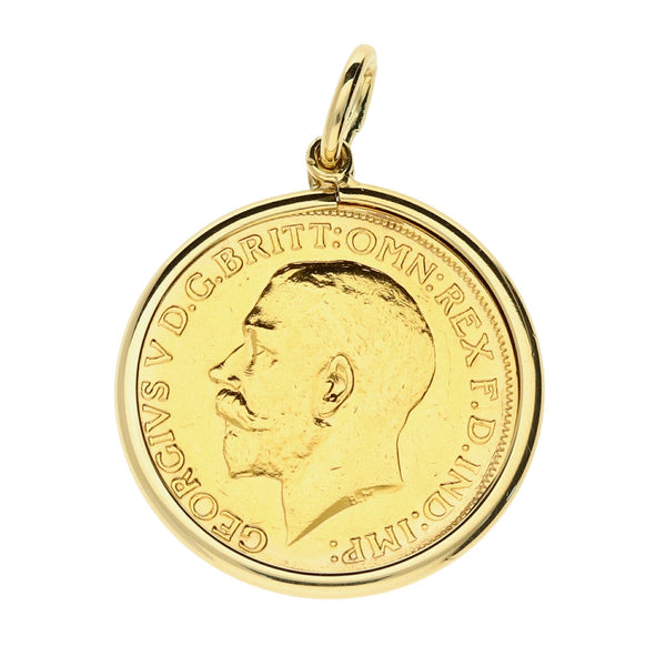 1912 King George V Plain Full Sovereign Pendant - 9.3g