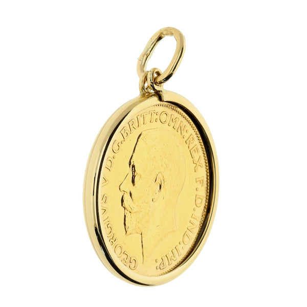 1912 King George V Plain Full Sovereign Pendant - 9.3g