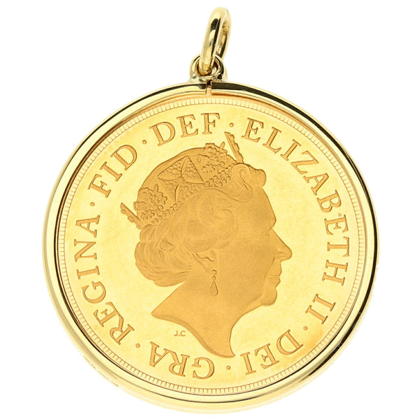 2015 Plain Full Sovereign Queen Elizabeth II Pendant - 8.7g