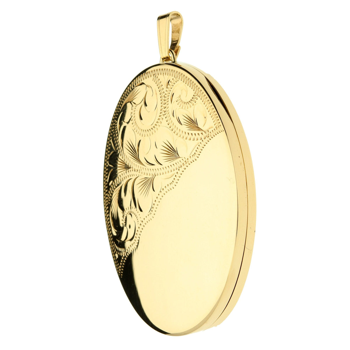 9ct Yellow Gold Half Patterned Locket 13.4g