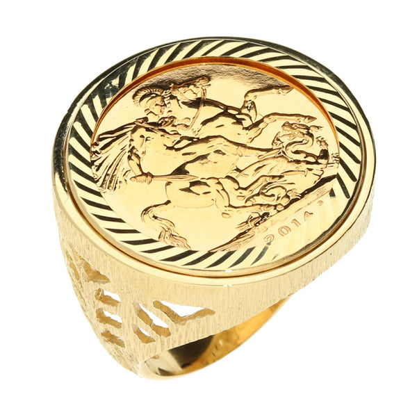 2014 Gold Full Sovereign Ring - 16.3g