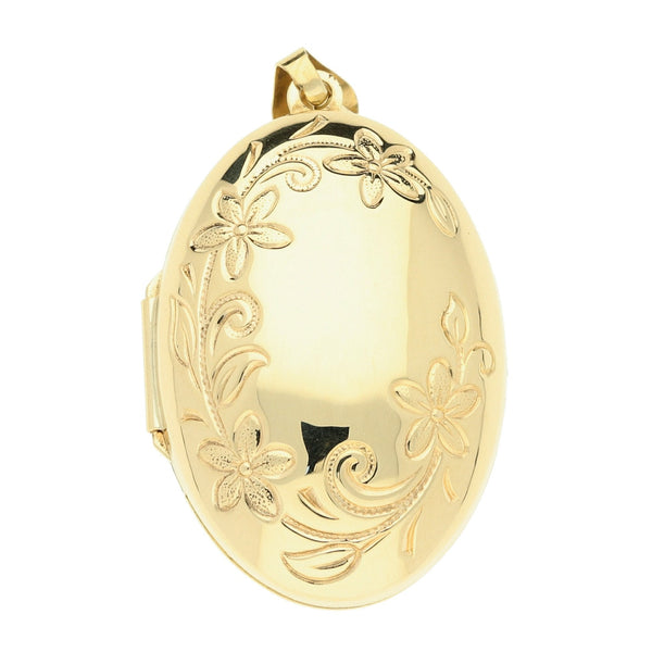 9ct Yellow Gold Oval Locket - 4.2g
