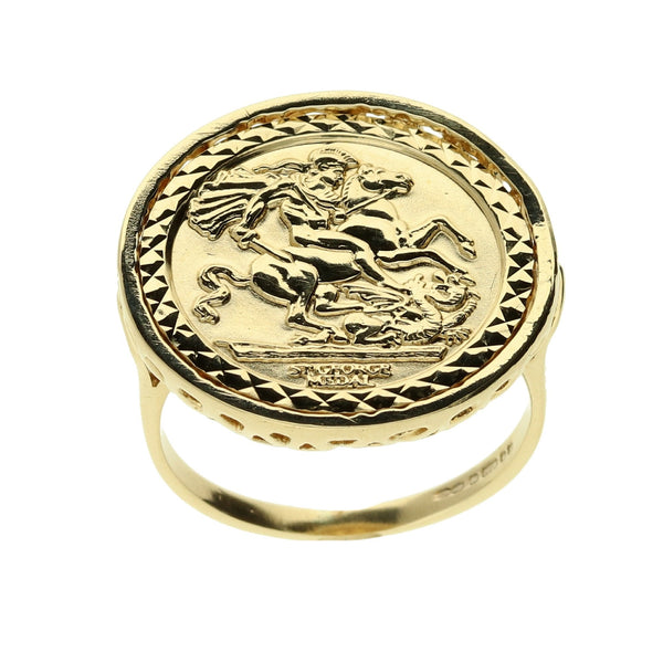 9ct Yellow Gold Saint George Ring - 4.4g