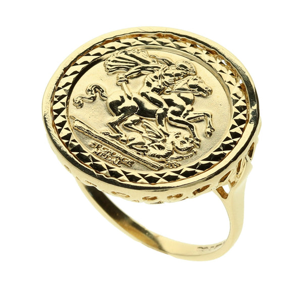 9ct Yellow Gold Saint George Ring - 4.4g