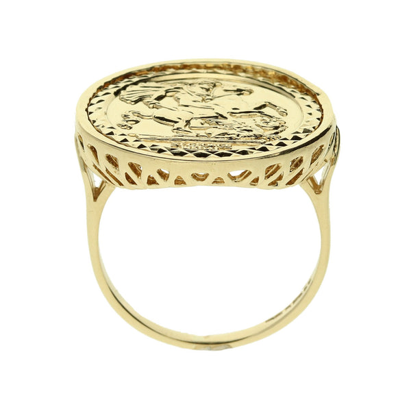 9ct Yellow Gold Saint George Ring - 4.4g