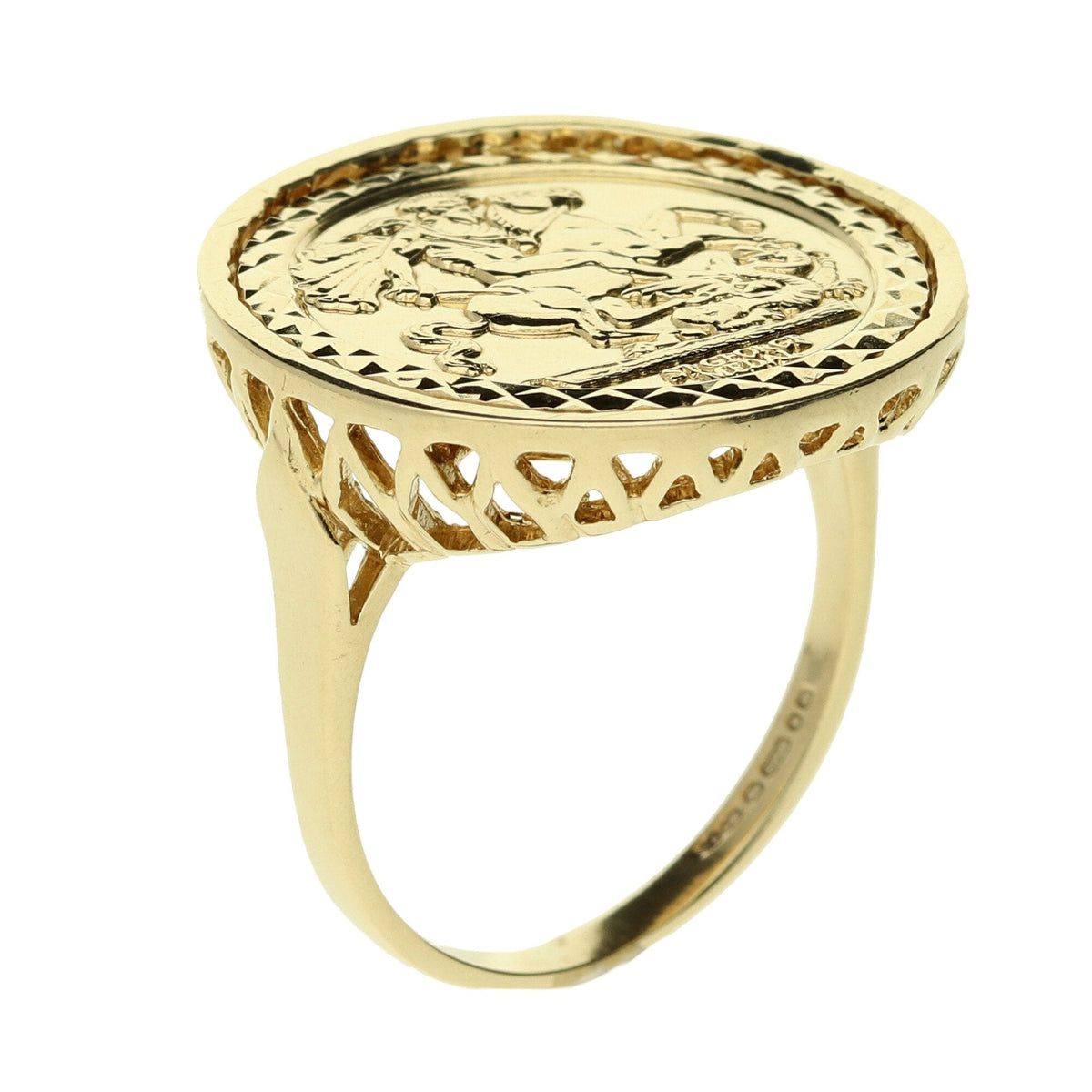 9ct Yellow Gold Saint George Ring - 4.4g