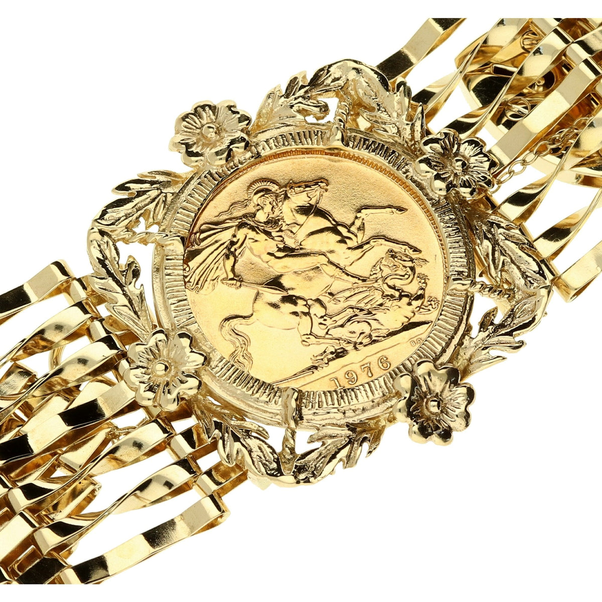 1976 Full Sovereign 7 Bar Gate Bracelet - 27.4g