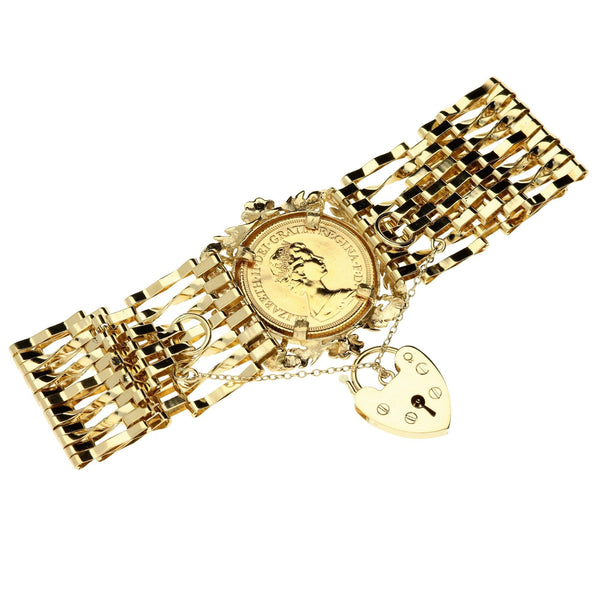 1976 Full Sovereign 7 Bar Gate Bracelet - 27.4g