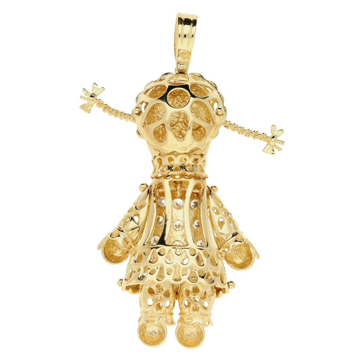 9ct Yellow Gold Cubic Zirconia Doll Pendant - 10.3g