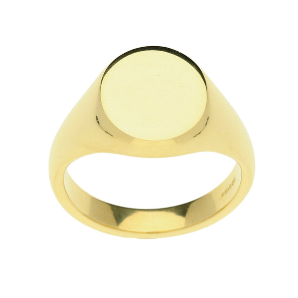18ct Yellow Gold Oval Signet Ring - 19.20g
