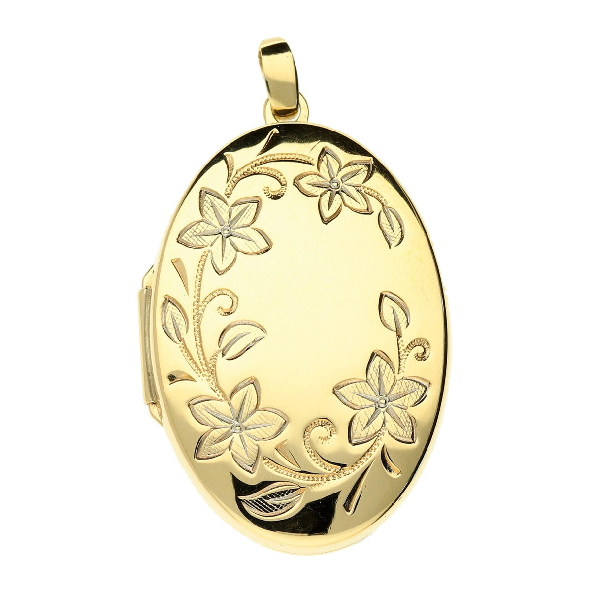 9ct Yellow Gold Floral Locket - 4.5g