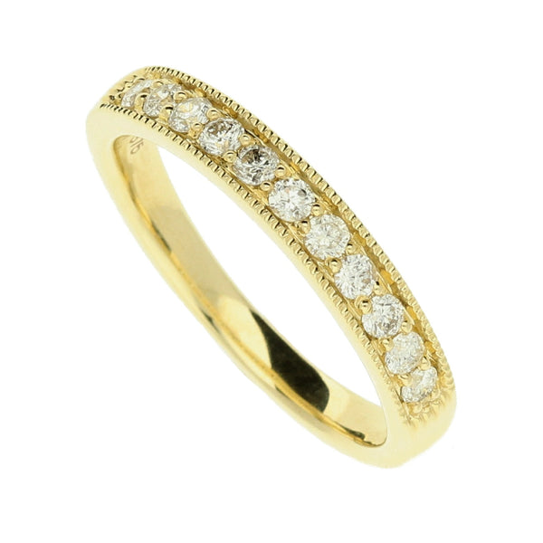 9ct Yellow Gold Diamond Half Eternity Ring - 0.33ct