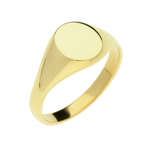 18ct Yellow Gold Oval Signet Ring - 6.7g