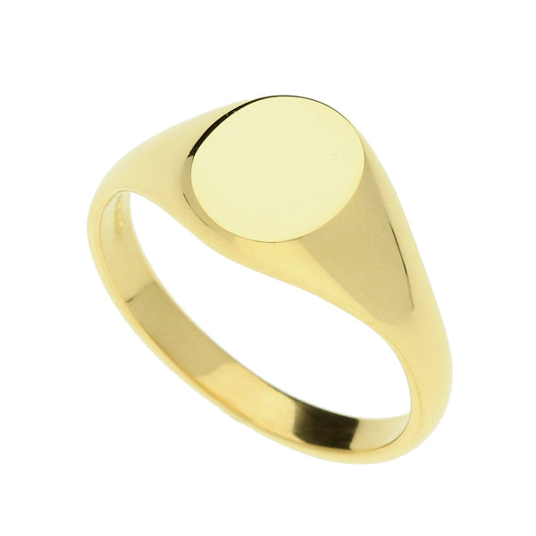 18ct Yellow Gold Oval Signet Ring - 6.7g