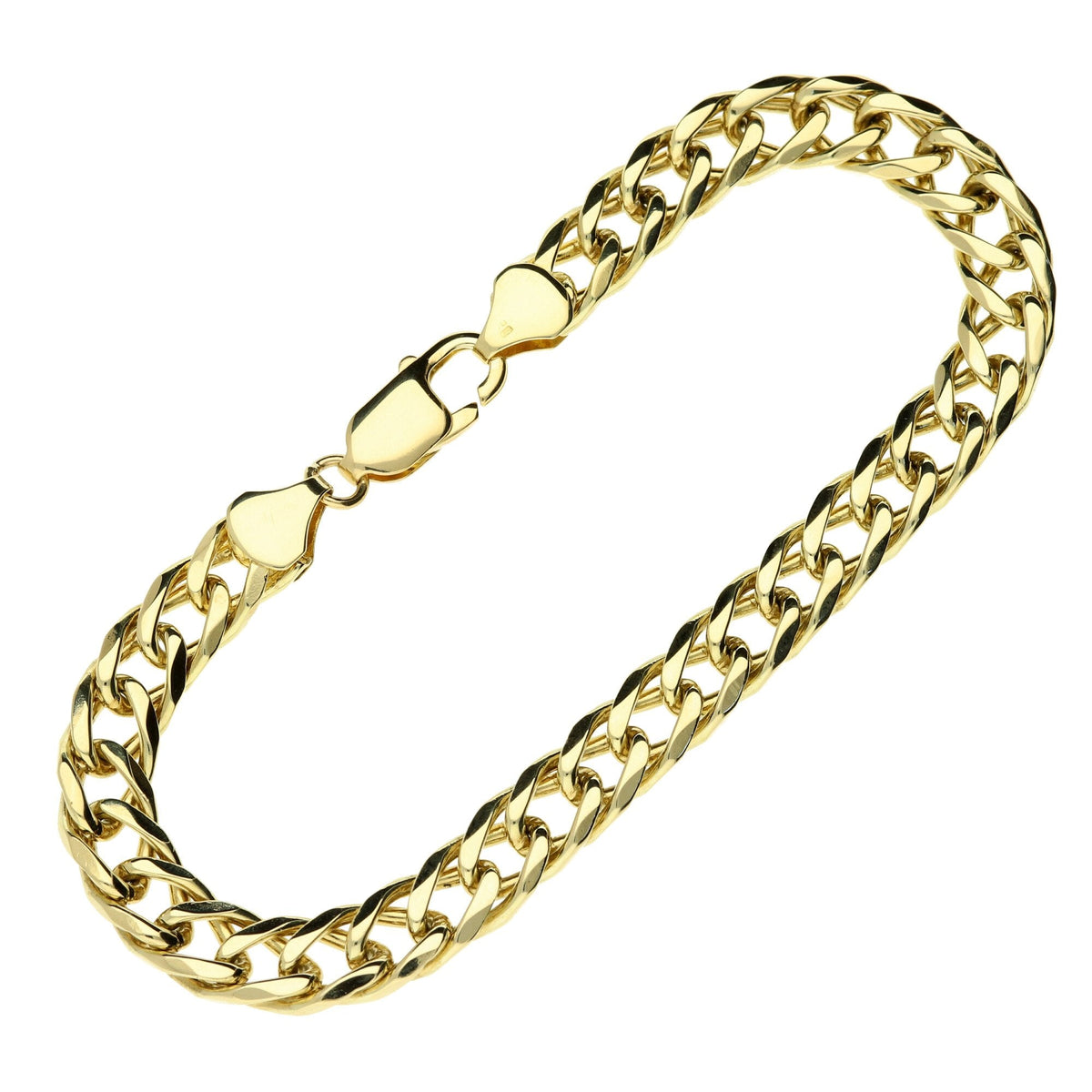 9ct Yellow Gold Double Curb Bracelet - 22.7g