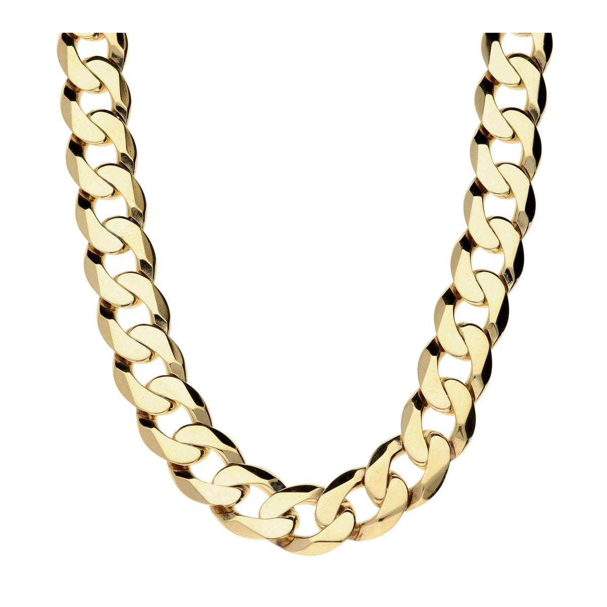 9ct Yellow Gold 22 Inch Gents Curb Chain - 89.4g