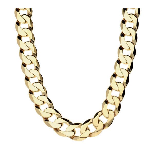 9ct Yellow Gold 22 Inch Gents Curb Chain - 89.4g
