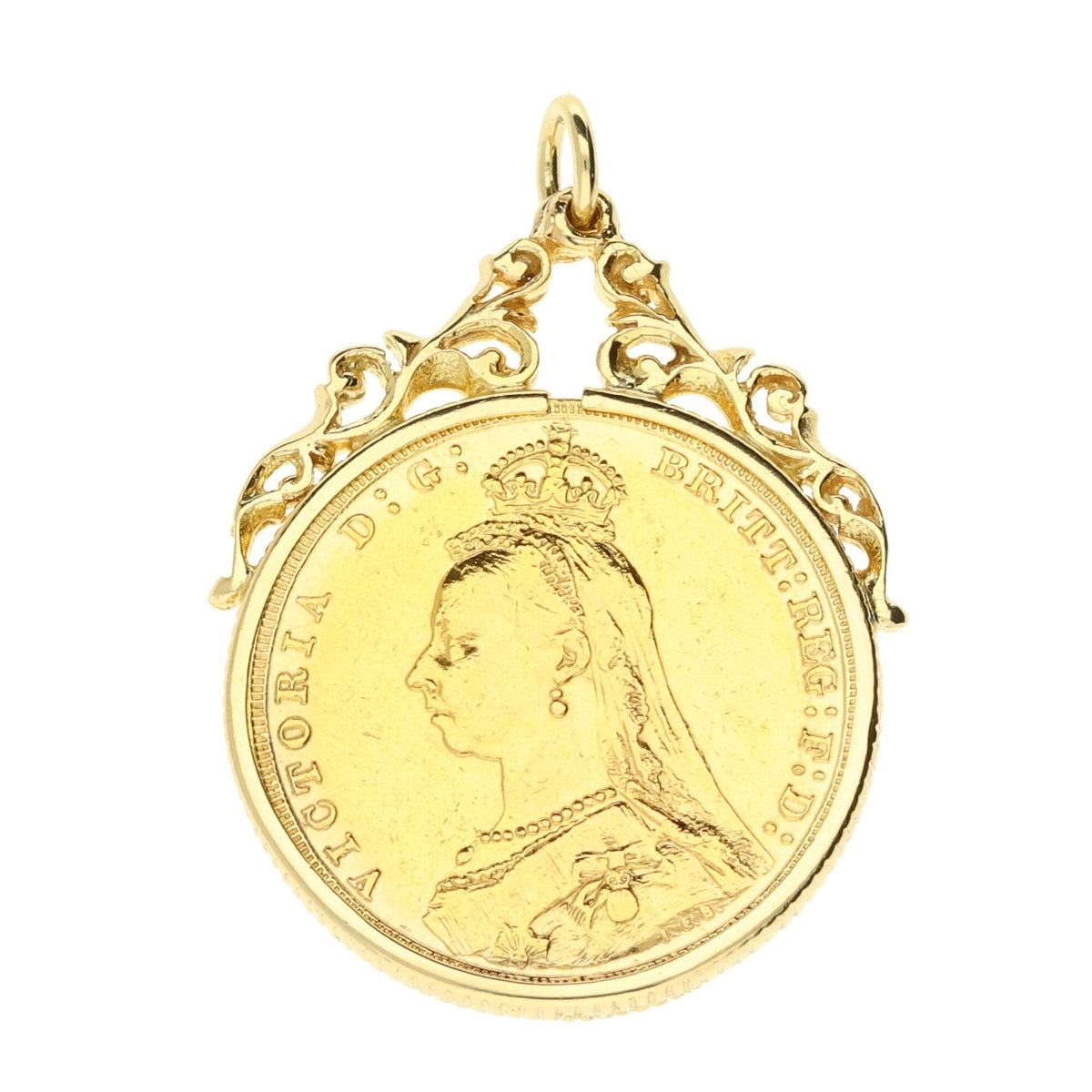 1890 Full Sovereign Pendant - Queen Victoria - 9.8g