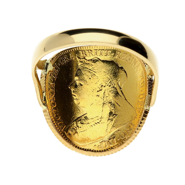 1899 Bent Over Full-Sovereign Ring - 9.2g