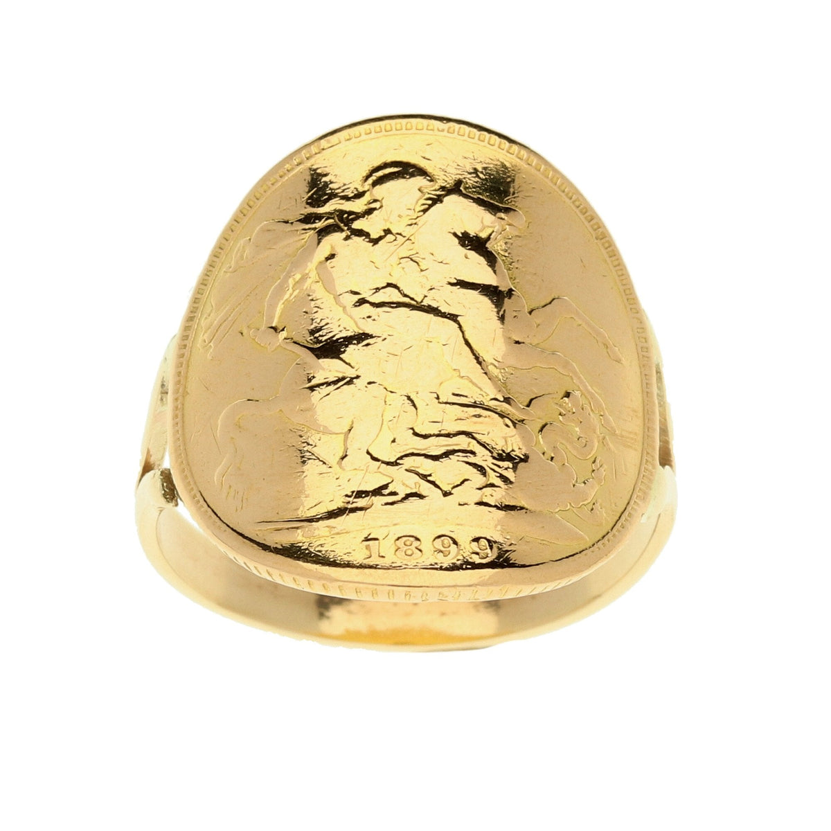 1899 Bent Over Full-Sovereign Ring - 9.2g