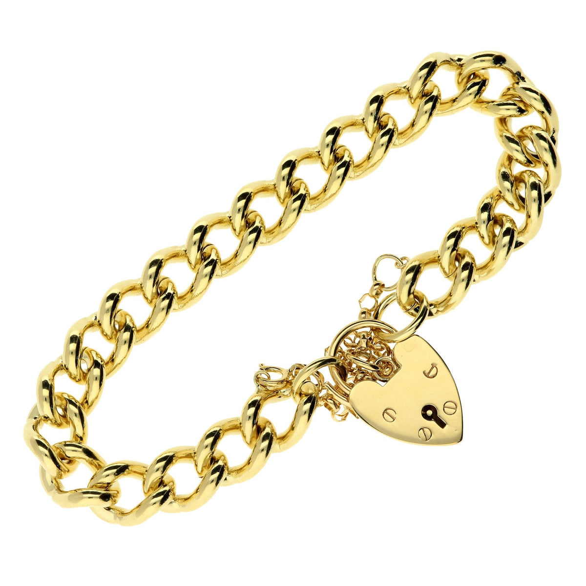 9ct Yellow Gold Heavy Ladies Charm Bracelet - 64.5g